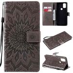 For OnePlus Nord N10 5G Sun Embossing Pattern Horizontal Flip Leather Case with Card Slot & Holder & Wallet & Lanyard(Grey)