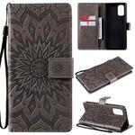 For OPPO Realme 7 Pro Sun Embossing Pattern Horizontal Flip Leather Case with Card Slot & Holder & Wallet & Lanyard(Grey)