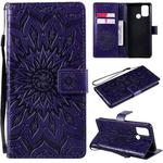 For OPPO Realme 7i / C17 Sun Embossing Pattern Horizontal Flip Leather Case with Card Slot & Holder & Wallet & Lanyard(Purple)