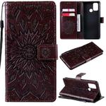 For OPPO Realme 7i / C17 Sun Embossing Pattern Horizontal Flip Leather Case with Card Slot & Holder & Wallet & Lanyard(Brown)