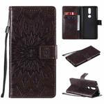 For Nokia 2.4 Sun Embossing Pattern Horizontal Flip Leather Case with Card Slot & Holder & Wallet & Lanyard(Brown)