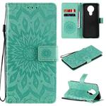 For Nokia 3.4 Sun Embossing Pattern Horizontal Flip Leather Case with Card Slot & Holder & Wallet & Lanyard(Green)