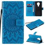 For Nokia 3.4 Sun Embossing Pattern Horizontal Flip Leather Case with Card Slot & Holder & Wallet & Lanyard(Blue)