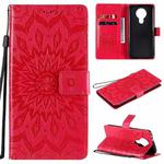 For Nokia 3.4 Sun Embossing Pattern Horizontal Flip Leather Case with Card Slot & Holder & Wallet & Lanyard(Red)