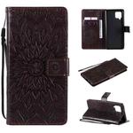For Samsung Galaxy A42 5G Sun Embossing Pattern Horizontal Flip Leather Case with Card Slot & Holder & Wallet & Lanyard(Brown)