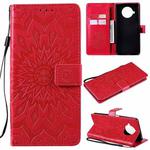 For Xiaomi Mi 10T Lite 5G Sun Embossing Pattern Horizontal Flip Leather Case with Card Slot & Holder & Wallet & Lanyard(Red)