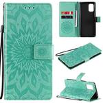 For OnePlus 8T Sun Embossing Pattern Horizontal Flip Leather Case with Card Slot & Holder & Wallet & Lanyard(Green)