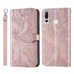 For Huawei P smart Z Life of Tree Embossing Pattern Horizontal Flip Leather Case with Holder & Card Slot & Wallet & Photo Frame & Lanyard(Rose Gold)