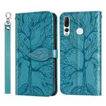 For Huawei P smart Z Life of Tree Embossing Pattern Horizontal Flip Leather Case with Holder & Card Slot & Wallet & Photo Frame & Lanyard(Blue)