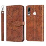 For Huawei P smart Z Life of Tree Embossing Pattern Horizontal Flip Leather Case with Holder & Card Slot & Wallet & Photo Frame & Lanyard(Brown)