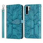 For Huawei P30 Pro Life of Tree Embossing Pattern Horizontal Flip Leather Case with Holder & Card Slot & Wallet & Photo Frame & Lanyard(Blue)