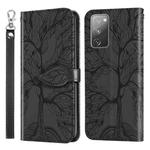 For Samsung Galaxy S20 FE Life of Tree Embossing Pattern Horizontal Flip Leather Case with Holder & Card Slot & Wallet & Photo Frame & Lanyard(Black)