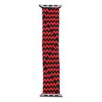 Mixed Color Nylon Braided Single Loop Watch Band For Apple Watch Series 8&7 41mm / SE 2&6&SE&5&4 40mm / 3&2&1 38mm, Size:S(Red Black)