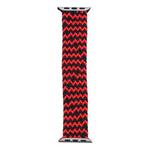 Mixed Color Nylon Braided Single Loop Watch Band For Apple Watch Series 8&7 41mm / SE 2&6&SE&5&4 40mm / 3&2&1 38mm, Size:L(Red Black)