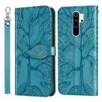 For Xiaomi Poco M2 Life of Tree Embossing Pattern Horizontal Flip Leather Case with Holder & Card Slot & Wallet & Photo Frame & Lanyard(Blue)