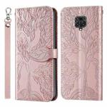 For Xiaomi Poco M2 Pro Life of Tree Embossing Pattern Horizontal Flip Leather Case with Holder & Card Slot & Wallet & Photo Frame & Lanyard(Rose Gold)