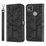 For Xiaomi Redmi 9C Life of Tree Embossing Pattern Horizontal Flip Leather Case with Holder & Card Slot & Wallet & Photo Frame & Lanyard(Black)