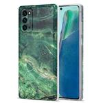 For Samsung Galaxy Note20 TPU Glossy Marble Pattern IMD Protective Case(Emerald Green)