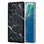 For Samsung Galaxy Note20 TPU Glossy Marble Pattern IMD Protective Case(Black)