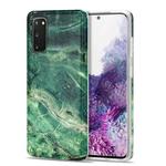 For Samsung Galaxy S20 TPU Glossy Marble Pattern IMD Protective Case(Emerald Green)