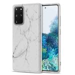 For Samsung Galaxy S20+ TPU Glossy Marble Pattern IMD Protective Case(White)