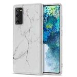 For Samsung Galaxy S20 FE TPU Glossy Marble Pattern IMD Protective Case(White)