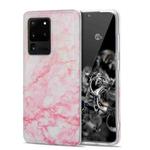 For Samsung Galaxy S20 Ultra TPU Glossy Marble Pattern IMD Protective Case(Light Pink)