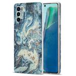 For Samsung Galaxy Note20 TPU Gilt Marble Pattern Protective Case(Blue)