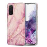 For Samsung Galaxy S20 TPU Gilt Marble Pattern Protective Case(Pink)