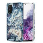 For Samsung Galaxy S20 TPU Gilt Marble Pattern Protective Case(Blue)