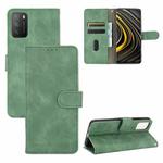 For Xiaomi Poco M3 Solid Color Skin Feel Magnetic Buckle Horizontal Flip Calf Texture PU Leather Case with Holder & Card Slots & Wallet(Green)