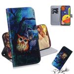 For Galaxy A50s Painting Pattern Coloured Drawing Horizontal Flip Leather Case with Holder & Card Slots & Wallet(Oil Painting Owl)