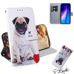 For Xiaomi Redmi Note 8 Painting Pattern Coloured Drawing Horizontal Flip Leather Case with Holder & Card Slots & Wallet(Pug)