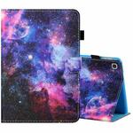 For Samsung Galaxy Tab A 10.1 (2019) T510 / T515 Sewing Thread Horizontal Painted Flat Leather Case with Pen Cover & Anti Skid Strip & Card Slot & Holder(Starry Sky)