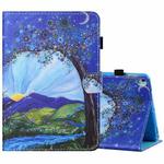 For iPad 10.2 / iPad Air 10.5 2019 Sewing Thread Horizontal Painted Flat Leather Case with Pen Cover & Anti Skid Strip & Card Slot & Holder & Sleep / Wake-up Function(Sunrise With Tree)