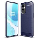 For OnePlus 9 Brushed Texture Carbon Fiber TPU Case(Navy Blue)