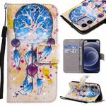For iPhone 12 mini 3D Painting Horizontal Flip Leather Case with Holder & Card Slot & Lanyard (Wind Chimes)