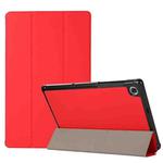 For Lenovo Tab M10 HD (X306) 3-folding Skin Texture Horizontal Flip TPU + PU Leather Case with Holder(Red)