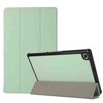 For Lenovo Tab M10 HD (X306) 3-folding Skin Texture Horizontal Flip TPU + PU Leather Case with Holder(Mint Green)