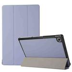 For Lenovo Tab M10 HD (X306) 3-folding Skin Texture Horizontal Flip TPU + PU Leather Case with Holder(Lavender Grey)