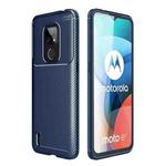 For Motorola Moto E7 (2020) Carbon Fiber Texture Shockproof TPU Case(Blue)