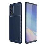 For OPPO Reno5 Pro 5G Carbon Fiber Texture Shockproof TPU Case(Blue)