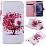 For iPhone 12 mini Painting Horizontal Flip Leather Case with Holder & Card Slot & Lanyard (Colorful Tree)