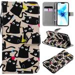 For iPhone 12 / 12 Pro Painting Horizontal Flip Leather Case with Holder & Card Slot & Lanyard(Cat)