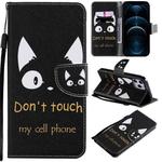 For iPhone 12 Pro Max Painting Horizontal Flip Leather Case with Holder & Card Slot & Lanyard(Cat Ears)