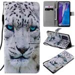 For Samsung Galaxy Note 20 Painting Horizontal Flip Leather Case with Holder & Card Slot & Lanyard(White Leopard)