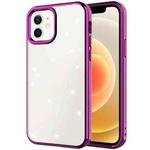 For iPhone 12 mini Electroplating Frame Glitter Powder Protective Case (Purple)
