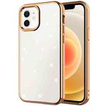 For iPhone 12 mini Electroplating Frame Glitter Powder Protective Case (Orange)