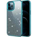 Electroplating Frame Glitter Powder Protective Case For iPhone 12 / 12 Pro(Blue)