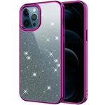 Electroplating Frame Glitter Powder Protective Case For iPhone 12 Pro Max(Purple)